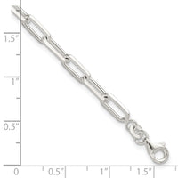 Sterling Silver Polished Paperclip 7.25in Bracelet