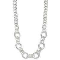 Sterling Silver Polished Fancy Link Necklace