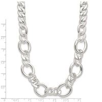 Sterling Silver Polished Fancy Link Necklace
