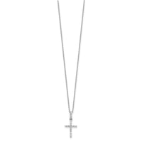 Sterling Silver Rhodium-plated CZ Cross 16in Necklace
