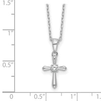 Sterling Silver Rhodium-plated CZ 13in w/2in ext. Necklace
