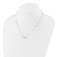 Sterling Silver Rhodium-plated CZ Infinity Symbol 18in w/2in ext. Necklace