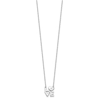 Sterling Silver Rhodium-plated CZ LOVE 16in w/2in ext. Necklace