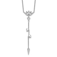 Pure Fire Sterling Silver Rhod-plated Evil Eye CZ 18in w/2in ext Necklace