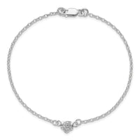Sterling Silver Flower Charm Anklet