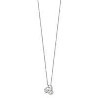Sterling Silver Rhodium-plated CZ Love Knot 18in Necklace
