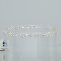 Sterling Silver 10inch Solid Polished Fancy Knot-Link Anklet