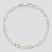 Sterling Silver 10inch Solid Polished Fancy Knot-Link Anklet
