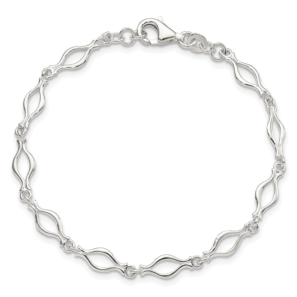 Sterling Silver 5mm Fancy Link Bracelet