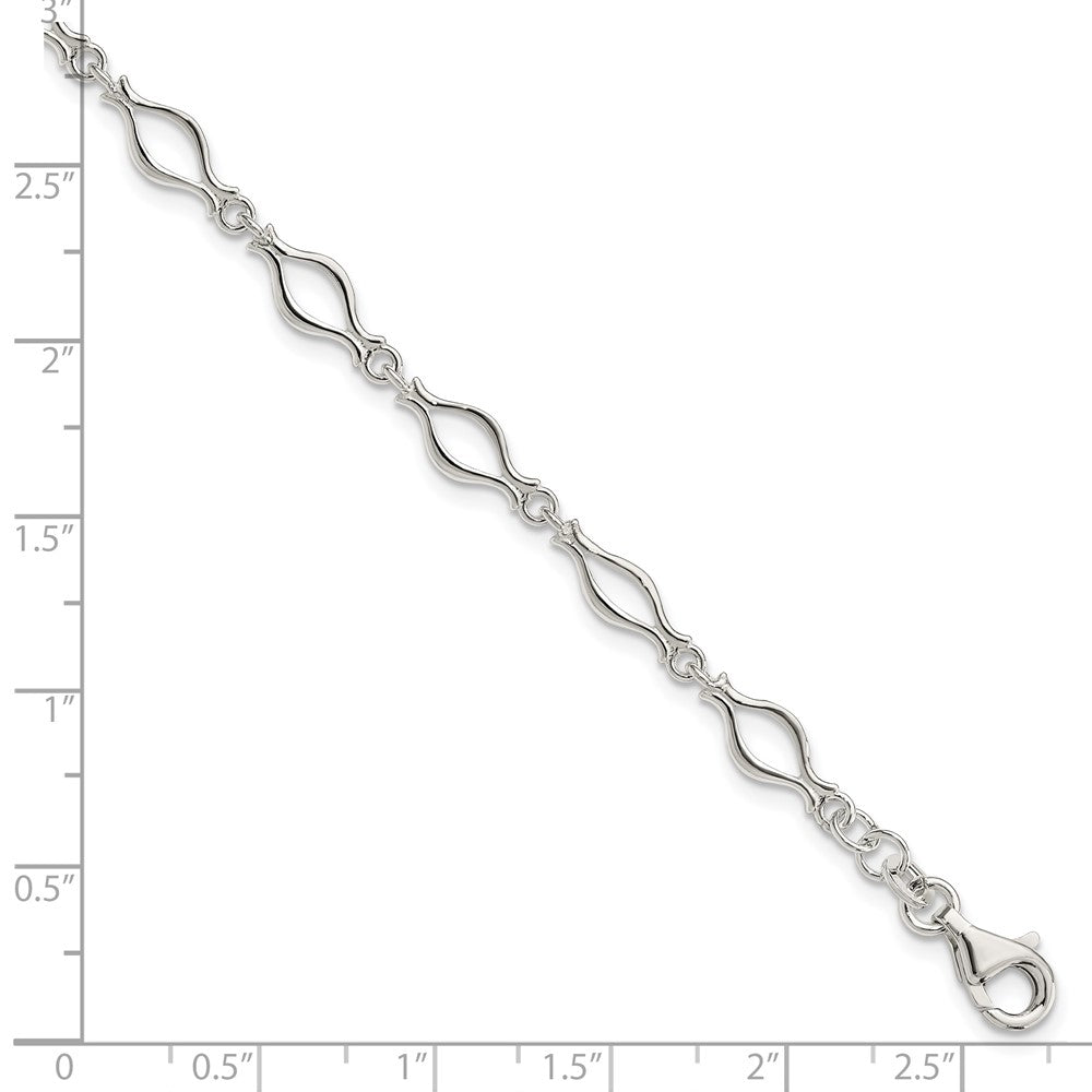 Sterling Silver 5mm Fancy Link Bracelet