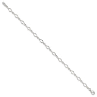 Sterling Silver 10inch Solid Polished Fancy Link Anklet