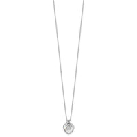 Sterling Silver Rhod-plated MOP/CZ Paw w/2IN Ext Necklace
