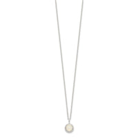 Sterling Silver E-coated Moonstone 17.75in w/2in ext Necklace