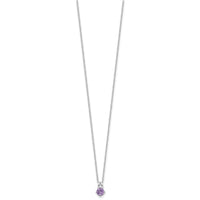 Sterling Silver Rhodium-plated .45AM Amethyst 16in w/2in ext Necklace