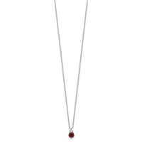 Sterling Silver Rhodium-plated .6GA Garnet 16in w/1in ext Necklace