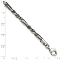 Sterling Silver Antiqued 8in Milano / Figaro Men's Bracelet