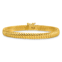 Sterling Silver Gold-Tone Polished Fancy 5.8mm S Link 7in Bracelet