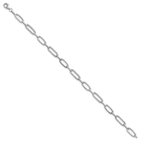 Sterling Silver Rhodium-plated Polished CZ Link 7 Inch Bracelet