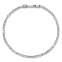 Sterling Silver RH-plated Polished 2.5mm CZ 7.5in Tennis Bracelet
