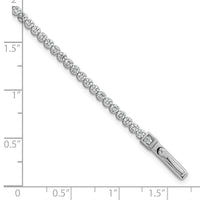 Sterling Silver RH-plated Polished 2.5mm CZ 7.5in Tennis Bracelet