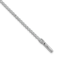 Sterling Silver RH-plated Polished 2.5mm CZ 7.5in Tennis Bracelet