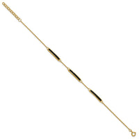Sterling Silver Gold-plated Enamel 7in with .5in ext. Bracelet