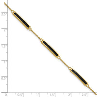 Sterling Silver Gold-plated Enamel 7in with .5in ext. Bracelet