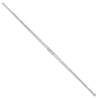Sterling Silver Polished Infinity 2-Strand 9in Plus 1in Ext Anklet