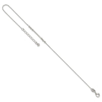Sterling Silver Polished and Beaded Bar 9in Plus 1in Ext Anklet