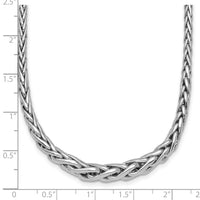 Sterling Silver Rh-plated Fancy Graduated Link 16in w/ 2in Ext Necklace
