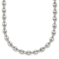 Sterling Silver Polished 4.8mm Puffed Mariner Anchor Link 18 Inch Necklace