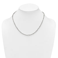 Sterling Silver Polished 4.0mm Figaro Rope 18 Inch Necklace