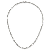 Sterling Silver Polished 4.0mm Figaro Rope 18 Inch Necklace