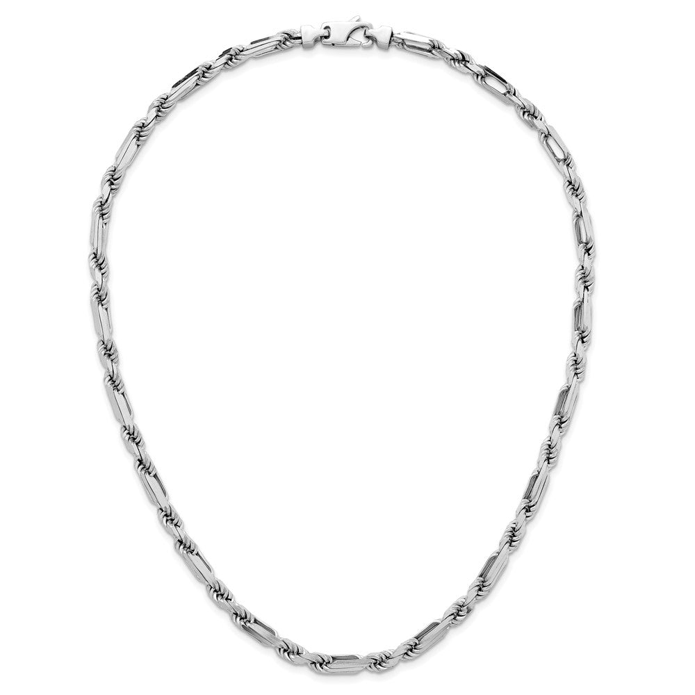 Sterling Silver Rhodium-plated Polished Figaro Rope 5.5mm 20in Necklace