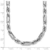 Sterling Silver Rhodium-plated Polished Figaro Rope 5.5mm 20in Necklace