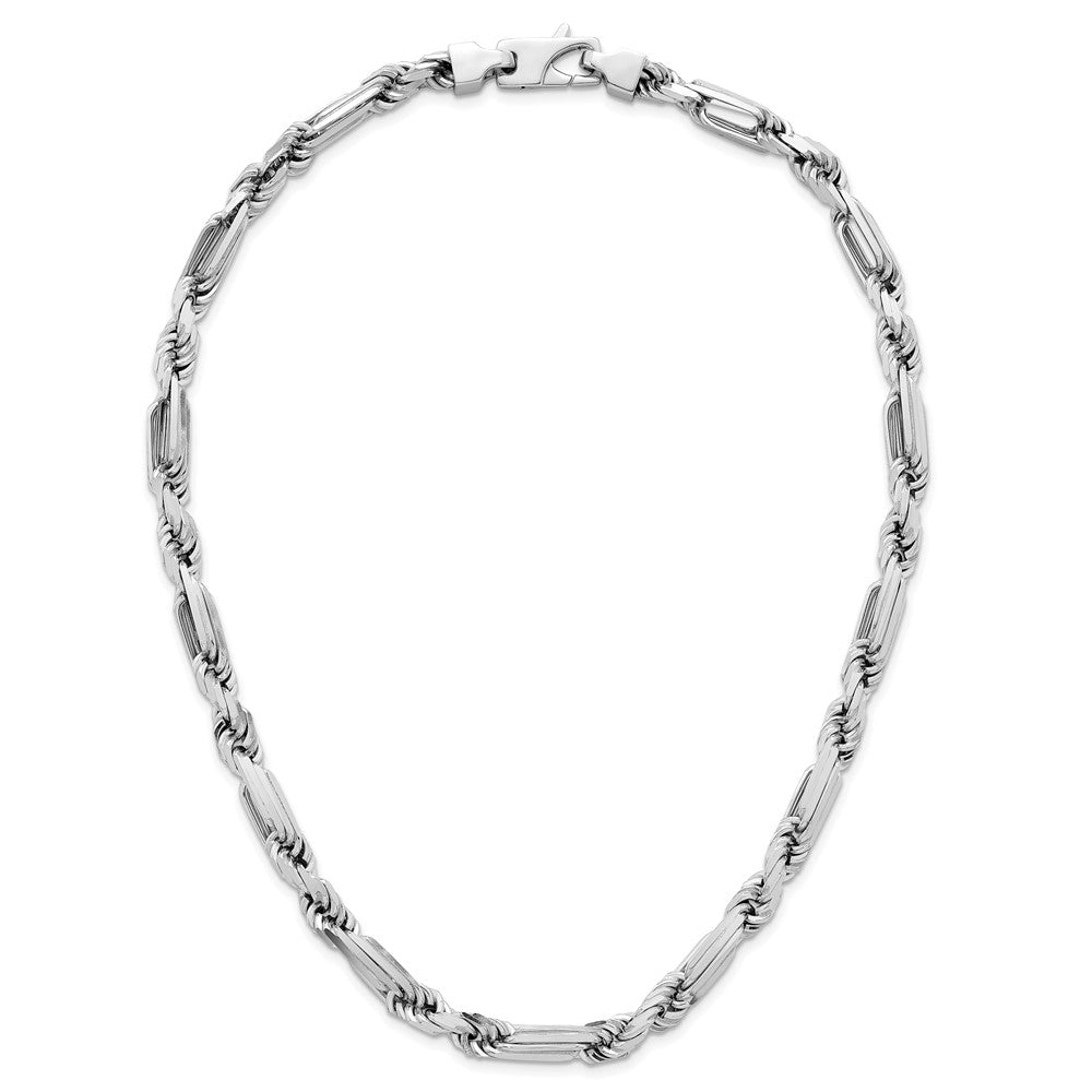 Sterling Silver Rhodium-plated Polished Figaro Rope 8mm 20in Necklace