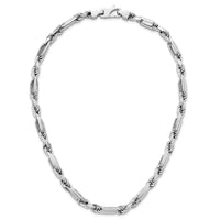 Sterling Silver Rhodium-plated Polished Figaro Rope 8mm 20in Necklace