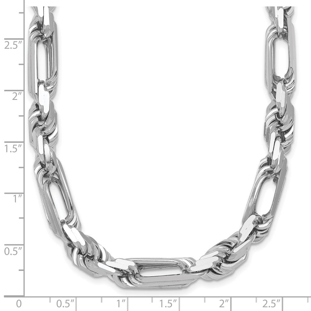 Sterling Silver Rhodium-plated Polished Figaro Rope 8mm 20in Necklace