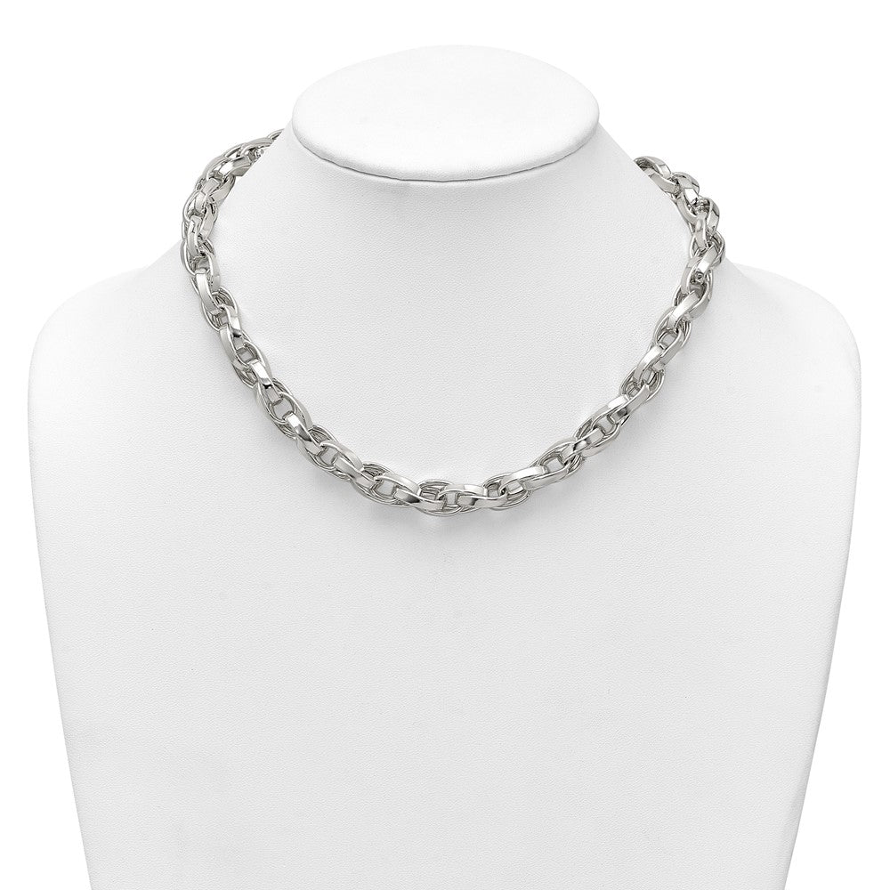 Sterling Silver Polished 18in Double Twist Link Necklace