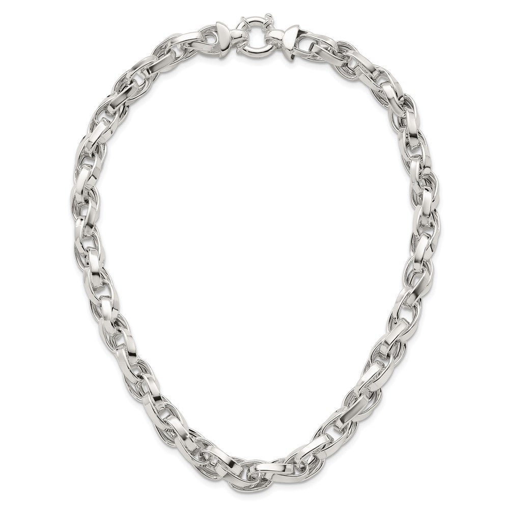 Sterling Silver Polished 18in Double Twist Link Necklace