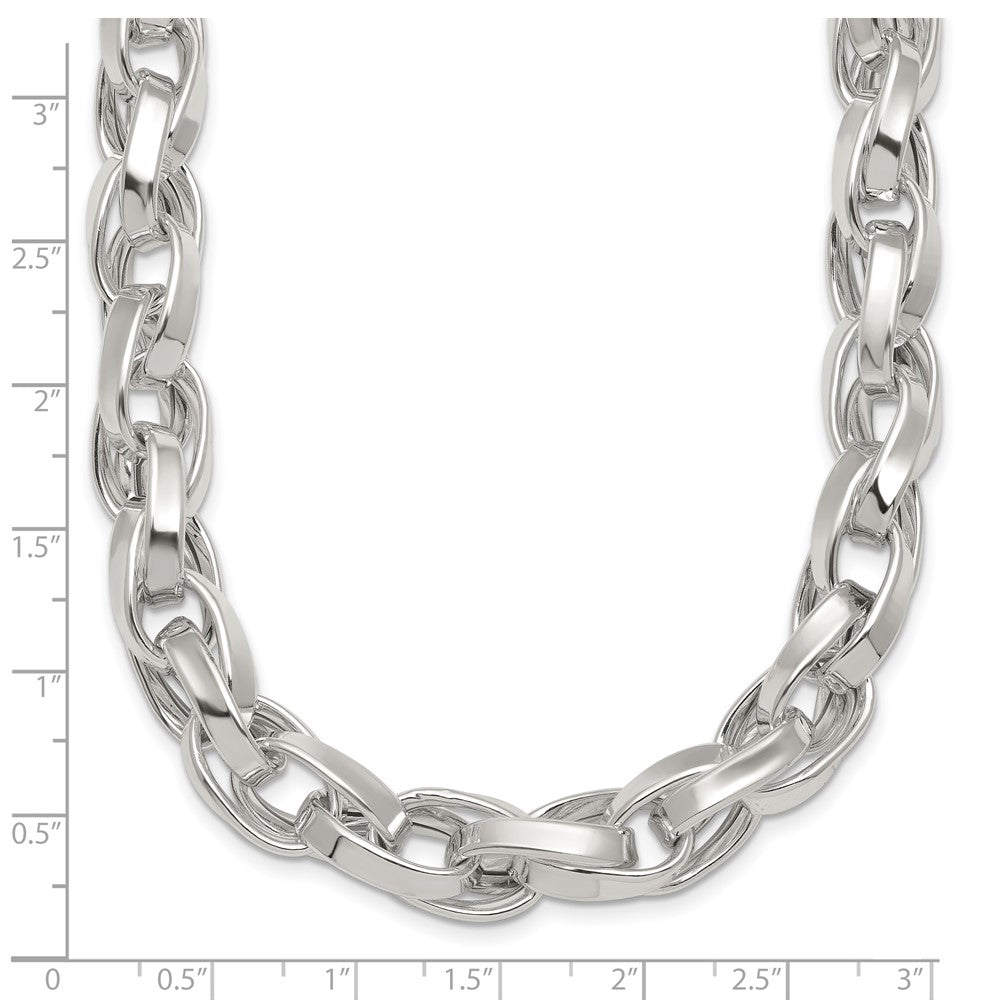 Sterling Silver Polished 18in Double Twist Link Necklace