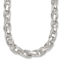 Sterling Silver Polished 18in Double Twist Link Necklace