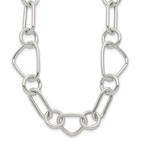 Sterling Silver Polished 17.5in Fancy Link Necklace