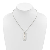 Sterling Silver 18.25in Rectangle Mother of Pearl Necklace