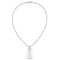 Sterling Silver 18.25in Rectangle Mother of Pearl Necklace