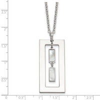 Sterling Silver 18.25in Rectangle Mother of Pearl Necklace