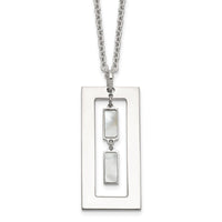 Sterling Silver 18.25in Rectangle Mother of Pearl Necklace