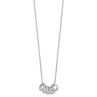 Sterling Silver RH-plated CZ 5 Moveable Circles 18in With 2in Ext Necklace