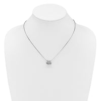 Sterling Silver RH-plated CZ 5 Moveable Circles 18in With 2in Ext Necklace