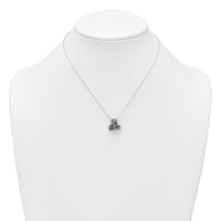 Sterling Silver Antiqued Textured Trinity Knot Charm Necklace